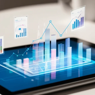 Interactive dashboard displaying business growth and analytics charts